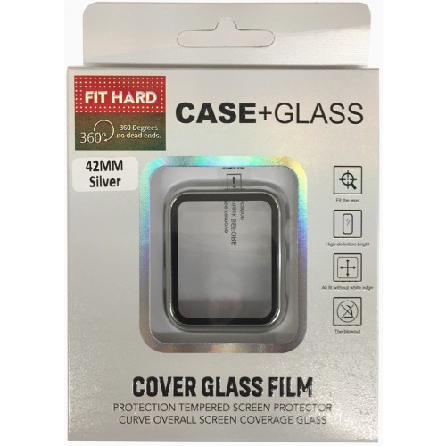 Apple Watch Case_ 42mm Silver [with Tempered Glass Protection]